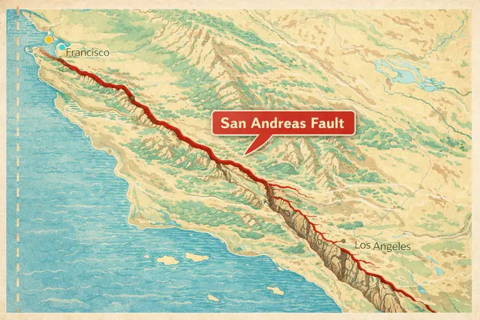 cartina faglia san andreas california