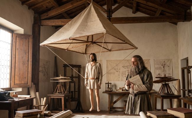 paracadute di leonardo da vinci