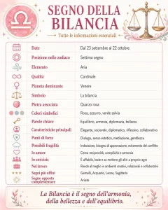 caratteristiche segno zodiacale bilancia