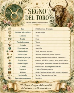 caratteristiche segno zodiacale toro
